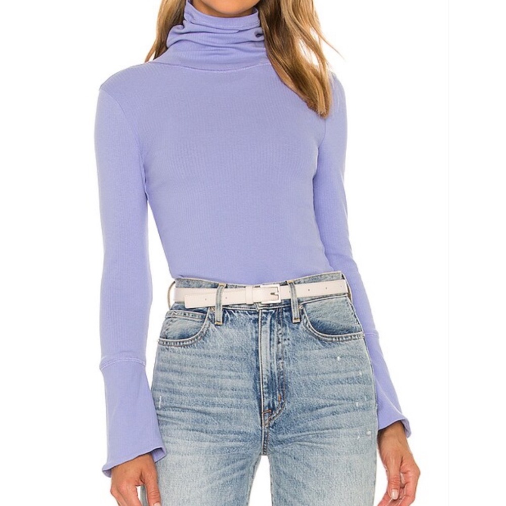 Free People Sydney Layering Top Lupine Meadows Ribbed Turtleneck Small NWT